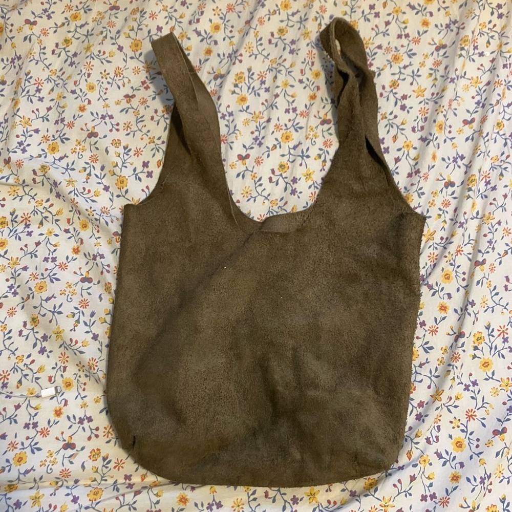 Los Angeles apparel suede leather tote purse